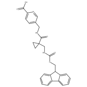 5-[({1-[({[(9H-fluoren-9-yl)methoxy]carbonyl}amino)methyl]cyclopropyl}formamido)methyl]pyridine-2-carboxylic acid结构式