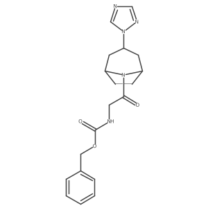 benzyl (2-((1R,5S)-3-(1H-1,2,4-triazol-1-yl)-8-azabicyclo[3.2.1]octan-8-yl)-2-oxoethyl)carbamate结构式