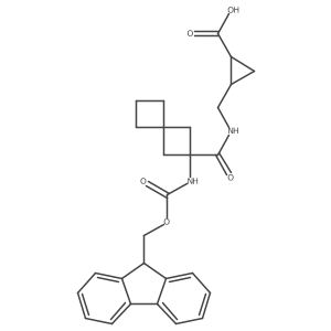 rac-(1R,2S)-2-({[2-({[(9H-fluoren-9-yl)methoxy]carbonyl}amino)spiro[3.3]heptan-2-yl]formamido}methyl)cyclopropane-1-carboxylic acid Structure