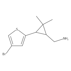 rac-[(1R,3R)-3-(4-bromothiophen-2-yl)-2,2-dimethylcyclopropyl]methanamine结构式