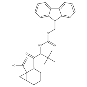 (1RS,6SR)-2-[(2S)-2-({[(9H-fluoren-9-yl)methoxy]carbonyl}amino)-3,3-dimethylbutanoyl]-2-azabicyclo[4.1.0]heptane-1-carboxylic acid结构式