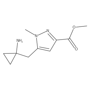 methyl 5-[(1-aminocyclopropyl)methyl]-1-methyl-1H-pyrazole-3-carboxylate结构式