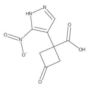 1-(3-nitro-1H-pyrazol-4-yl)-3-oxocyclobutane-1-carboxylic acid结构式