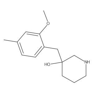 3-[(2-Methoxy-4-methylphenyl)methyl]piperidin-3-ol结构式