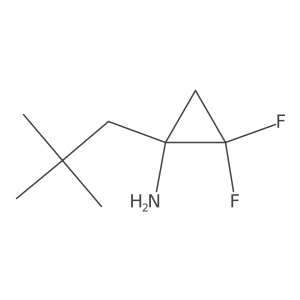 1-(2,2-Dimethylpropyl)-2,2-difluorocyclopropan-1-amine结构式