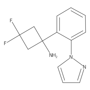 3,3-difluoro-1-[2-(1H-pyrazol-1-yl)phenyl]cyclobutan-1-amine Structure