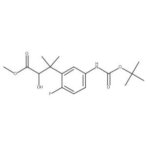 Methyl 3-(5-{[(tert-butoxy)carbonyl]amino}-2-fluorophenyl)-2-hydroxy-3-methylbutanoate结构式