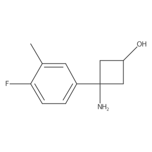 3-Amino-3-(4-fluoro-3-methylphenyl)cyclobutan-1-ol结构式