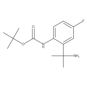 tert-butyl N-[2-(2-aminopropan-2-yl)-4-fluorophenyl]carbamate结构式