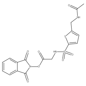 1,3-dioxo-2,3-dihydro-1H-isoindol-2-yl 2-[5-(acetamidomethyl)thiophene-2-sulfonamido]acetate结构式