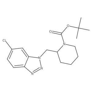 tert-butyl 2-[(6-chloro-1H-1,2,3-benzotriazol-1-yl)methyl]piperidine-1-carboxylate Structure