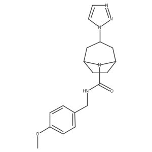 N-[(4-methoxyphenyl)methyl]-3-(1H-1,2,3-triazol-1-yl)-8-azabicyclo[3.2.1]octane-8-carboxamide结构式
