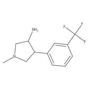 1-Methyl-4-[3-(trifluoromethyl)phenyl]pyrrolidin-3-amine结构式