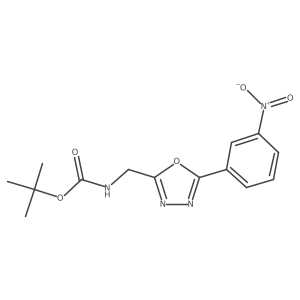 [5-(3-Nitro-phenyl)-[1,3,4]oxadiazol-2-ylmethyl]-carbamic acid tert-butyl ester Structure
