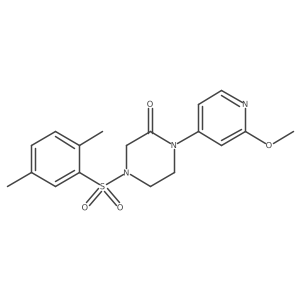4-(2,5-Dimethylbenzenesulfonyl)-1-(2-methoxypyridin-4-yl)piperazin-2-one Structure