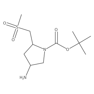 (2S,4R)-tert-Butyl 4-amino-2-((methylsulfonyl)methyl)pyrrolidine-1-carboxylate结构式