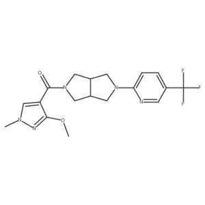 2-[5-(3-methoxy-1-methyl-1H-pyrazole-4-carbonyl)-octahydropyrrolo[3,4-c]pyrrol-2-yl]-5-(trifluoromethyl)pyridine结构式