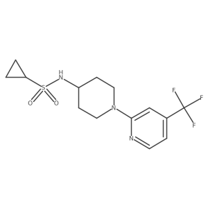 N-{1-[4-(trifluoromethyl)pyridin-2-yl]piperidin-4-yl}cyclopropanesulfonamide结构式