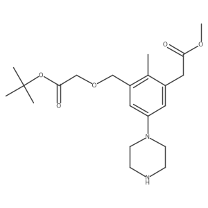 Tert-butyl 2-{[3-(2-methoxy-2-oxoethyl)-2-methyl-5-(piperazin-1-yl)phenyl]methoxy}acetate Structure