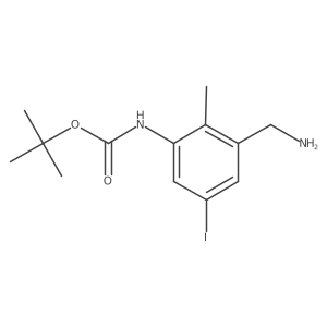 tert-butyl N-[3-(aminomethyl)-5-iodo-2-methylphenyl]carbamate结构式