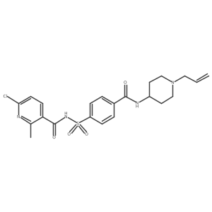 6-chloro-2-methyl-N-(4-{[1-(prop-2-en-1-yl)piperidin-4-yl]carbamoyl}benzenesulfonyl)pyridine-3-carboxamide结构式