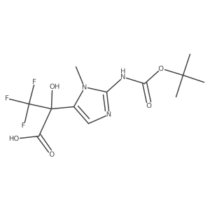 2-(2-{[(tert-butoxy)carbonyl]amino}-1-methyl-1H-imidazol-5-yl)-3,3,3-trifluoro-2-hydroxypropanoic acid结构式