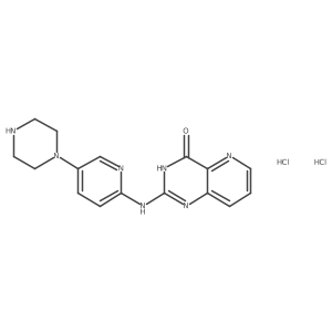2-{[5-(Piperazin-1-yl)pyridin-2-yl]amino}pyrido[3,2-d]pyrimidin-4-ol dihydrochloride结构式