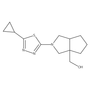[2-(5-Cyclopropyl-1,3,4-thiadiazol-2-yl)-octahydrocyclopenta[c]pyrrol-3a-yl]methanol结构式