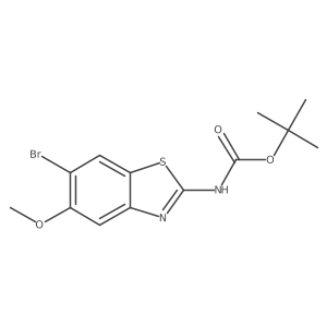 tert-butyl N-(6-bromo-5-methoxy-1,3-benzothiazol-2-yl)carbamate结构式