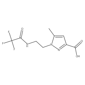 5-methyl-1-[2-(2,2,2-trifluoroacetamido)ethyl]-1H-pyrazole-3-carboxylic acid结构式