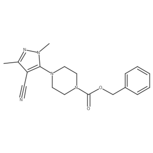 benzyl 4-(4-cyano-1,3-dimethyl-1H-pyrazol-5-yl)piperazine-1-carboxylate Structure