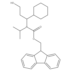 (9H-fluoren-9-yl)methyl N-(1-cyclohexyl-3-hydroxypropyl)-N-(propan-2-yl)carbamate结构式