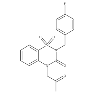 2-[(4-Fluorophenyl)methyl]-1,1-dioxo-4-(2-oxopropyl)-1lambda6,2,4-benzothiadiazin-3-one Structure