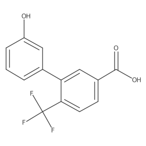 3'-Hydroxy-6-(trifluoromethyl)-[1,1'-biphenyl]-3-carboxylic acid结构式