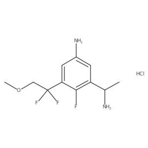 COCC(F)(F)c1cc(N)cc(C(C)N)c1F.Cl结构式