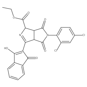 ethyl 5-(2,4-dichlorophenyl)-3-(1,3-dioxo-1,3-dihydro-2H-inden-2-yliden)-4,6-dioxooctahydropyrrolo[3,4-c]pyrrole-1-carboxylate结构式