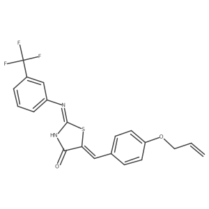 (2Z,5Z)-5-[4-(prop-2-en-1-yloxy)benzylidene]-2-{[3-(trifluoromethyl)phenyl]imino}-1,3-thiazolidin-4-one结构式