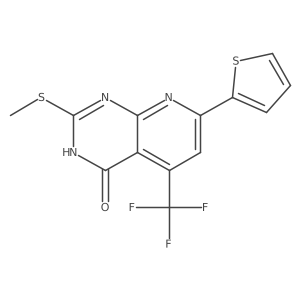 2-methylsulfanyl-7-thiophen-2-yl-5-(trifluoromethyl)-3H-pyrido[2,3-d]pyrimidin-4-one Structure