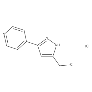 4-[3-(chloromethyl)-1H-pyrazol-5-yl]pyridine hydrochloride结构式