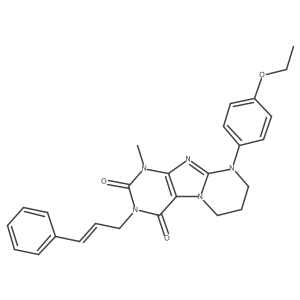 9-(4-ethoxyphenyl)-1-methyl-3-[(2E)-3-phenylprop-2-en-1-yl]-1H,2H,3H,4H,6H,7H,8H,9H-pyrimido[1,2-g]purine-2,4-dione结构式