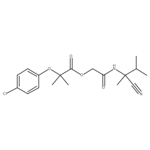 [(1-Cyano-1,2-dimethylpropyl)carbamoyl]methyl 2-(4-chlorophenoxy)-2-methylpropanoate结构式