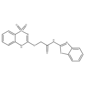 N-(benzo[d]thiazol-2-yl)-2-((1,1-dioxido-4H-benzo[e][1,2,4]thiadiazin-3-yl)thio)acetamide结构式