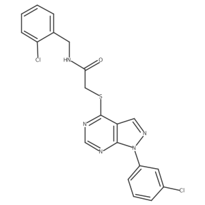 N-(2-chlorobenzyl)-2-((1-(3-chlorophenyl)-1H-pyrazolo[3,4-d]pyrimidin-4-yl)thio)acetamide结构式