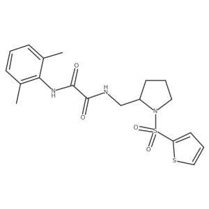 N1-(2,6-dimethylphenyl)-N2-((1-(thiophen-2-ylsulfonyl)pyrrolidin-2-yl)methyl)oxalamide结构式