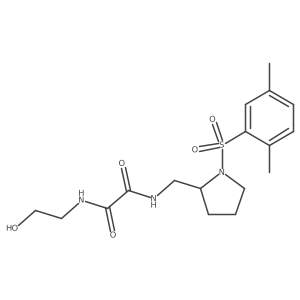 N1-((1-((2,5-dimethylphenyl)sulfonyl)pyrrolidin-2-yl)methyl)-N2-(2-hydroxyethyl)oxalamide结构式