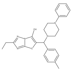 2-Ethyl-5-((4-phenylpiperazin-1-yl)(p-tolyl)methyl)thiazolo[3,2-b][1,2,4]triazol-6-ol结构式