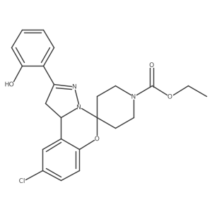ethyl 9'-chloro-2'-(2-hydroxyphenyl)-1',10b'-dihydro-1H-spiro[piperidine-4,5'-pyrazolo[1,5-c][1,3]benzoxazine]-1-carboxylate结构式