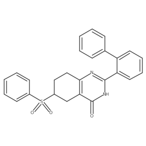 6-(benzenesulfonyl)-2-(2-phenylphenyl)-5,6,7,8-tetrahydro-3H-quinazolin-4-one结构式