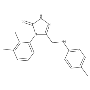 4-(2,3-Dimethylphenyl)-5-((p-tolylamino)methyl)-4H-1,2,4-triazole-3-thiol结构式