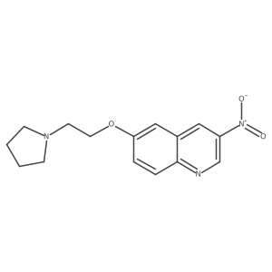 3-Nitro-6-(2-(pyrrolidin-1-yl)ethoxy)quinoline结构式